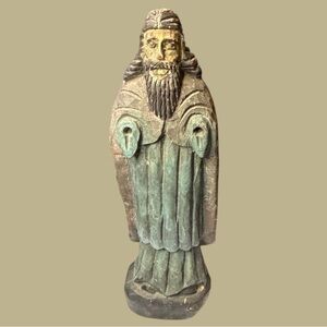 18th Century Spanish Colonial folk art hand-carved wooden saint figure, Moses